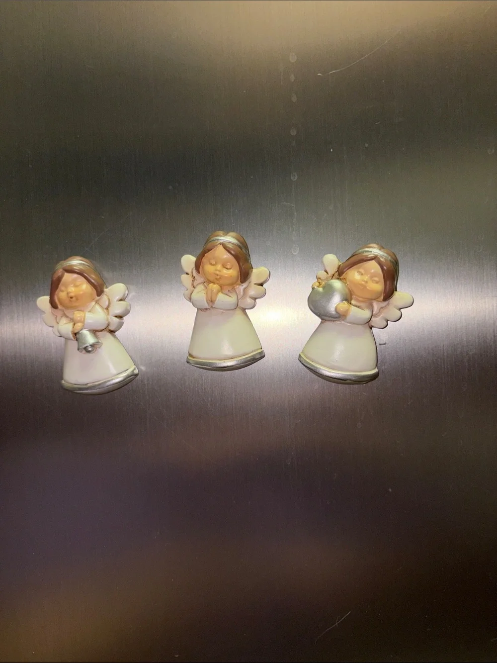 Vintage Ceramic Worshiping Angel Magnets Set of Three NWT